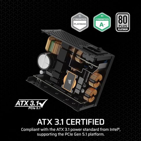 CORSAIR SF850 (2024) Fully Modular Low Noise 80 Plus Platinum ATX Power Supply – 3.0 Compliant – PCIe 5.0 Ready – SFX-to-ATX Bracket Included – Black (Renewed) in Saudi Arabia