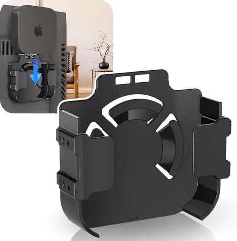Mount for Apple TV, Wall Mount Behind TVs Bracket, Black Apple TV Holder Compatible with All Apple Television Generations (Including All 4K Models), Easy Screw Mount or Stick on Back of TVs in Saudi Arabia