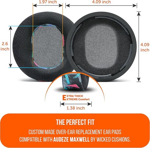 WC Mod Kit Maxwell - Cooling Gel Earpads + Silicone Headband for Audeze Maxwell for Xbox & PS5 by Wicked Cushions | Enhanced Comfort, Cooling & Durability | Black in Saudi Arabia