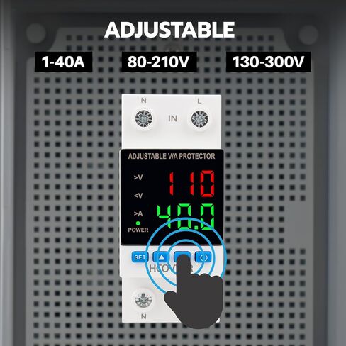 حامي الجهد الزائد والسفلي قابل للتعديل 110 فولت تيار متردد 100 أمبير، قاطع دائرة ذكي مع شاشة LED لمحول شبكة المولدات المنزلية (ستة شاشات عرض، 100 أمبير) in Kuwait