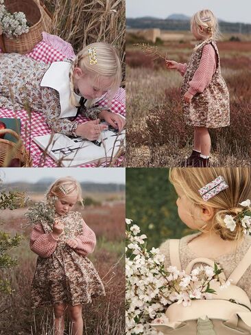 FANCY CLOUDS Hair Clips for Girls Women Toddler Baby,Assorted 20Pcs Flower Fabric Fully Lined Small Alligator Clips Hair Accessories for Teens Child Kids Gifts in Saudi Arabia