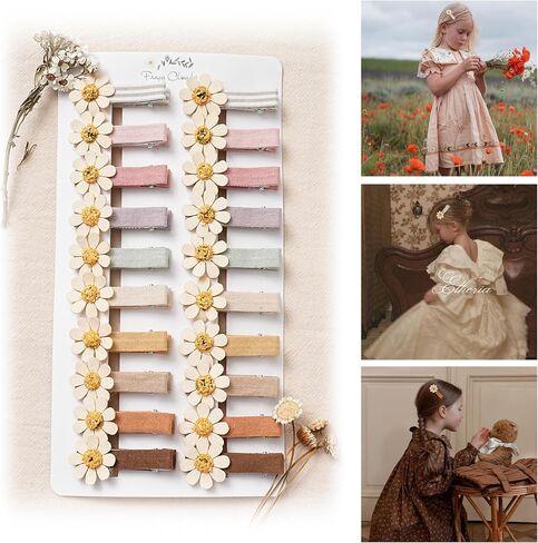 FANCY CLOUDS Hair Clips for Girls Women Toddler Baby,Assorted 20Pcs Flower Fabric Fully Lined Small Alligator Clips Hair Accessories for Teens Child Kids Gifts in Saudi Arabia