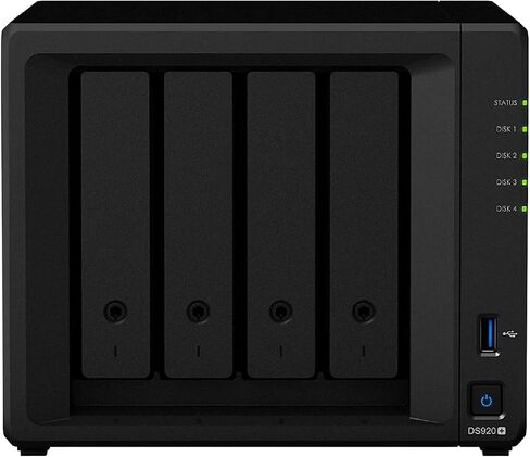 Synology DiskStation DS920+ NAS Server for Business with Celeron J4125 Quad-Core CPU, 8GB DDR4 Memory, 16TB HDD, DSM Operating System in Saudi Arabia