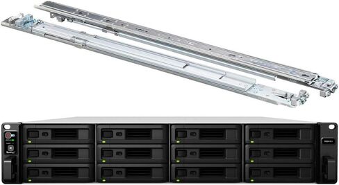 Synology RackStation RS2418+ NAS Server Bundle with Rail Kit, Intel Atom C3538 Quad-Core, 8GB DDR4, 24TB SATA HDD, Synology DSM Software in Saudi Arabia