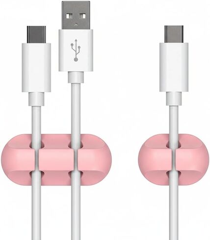 2 Pack Cable Clips, Phone Cord Holder for Nightstand, Under Desk Cable, Canisflax Adhesive Wire Charging Cord Organizer Keepers Holder for Home Office Car Wall Desktop in Saudi Arabia