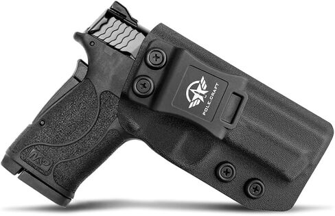 M&P Shield 380 EZ Holster IWB Kydex Holster Fit مخصص: Smith & Wesson M&P 380 Shield EZ Pistol - حزام الخصر الداخلي - Adj. عدم القدرة على الاحتفاظ - زر الغطاء المغناطيسي - عدم التآكل - عدم وجود اهتزاز in Kuwait