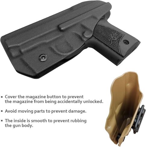 POLE.CRAFT IWB Kydex الحافظة لمسدس Kimber Micro 9mm - داخل حزام الخصر المخفي - Adj. عدم القدرة على الاحتفاظ - زر الغطاء المغناطيسي - عدم التآكل - عدم وجود اهتزاز in Saudi Arabia