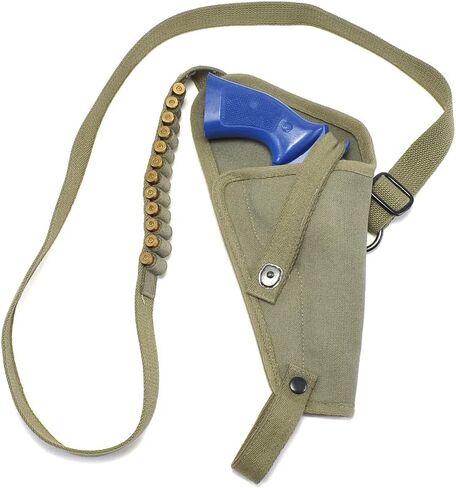 حافظة كتف من القماش M3 من World War Supply مع حلقات شل .38 Cal تناسب إطار Smith & Wesson موديل 686 L وTaurus Model 66 وRuger GP100 .38/357 مسدسات يصل طولها إلى 6 بوصات in Kuwait
