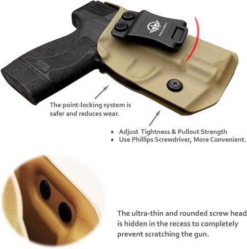 M&P 45 Shield Holster IWB Kydex Holster Fit مخصص: Smith & Wesson M&P 45 Shield M2.0 3.3 "مسدس برميل - داخل حزام الخصر المخفي - الاحتفاظ غير قادر - غطاء ماج زر - لا تآكل، لا غضب in Saudi Arabia