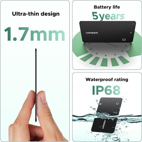 UGREEN (Android Only) FineTrack G 1-Year Battery Bluetooth Tracker Bundle with FineTrack Slim G 5-Year Battery Bluetooth Tracker Card in Saudi Arabia