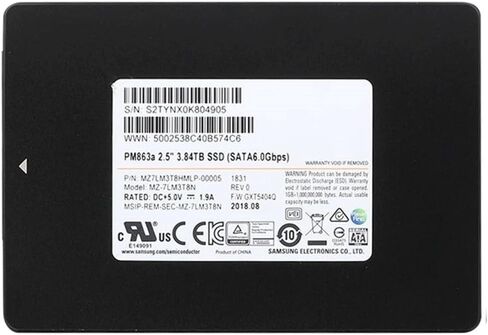 Samsung PM863a MZ-7LM3T8N 2.5" 3.8TB SATA Solid State Drive (SSD), Black (Renewed) in Saudi Arabia