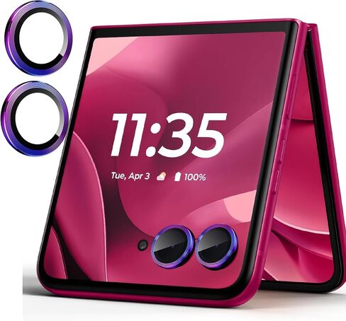 [عبوة من قطعتين من واقيات عدسات الكاميرا لهاتف Motorola Razr 60 Ultra/Motorola Razr Ultra 2025، وضوح عالي الدقة مقاوم للخدش رفيع للغاية مع حواف من الألومنيوم، غطاء عدسة معدني فردي، أسود in Kuwait
