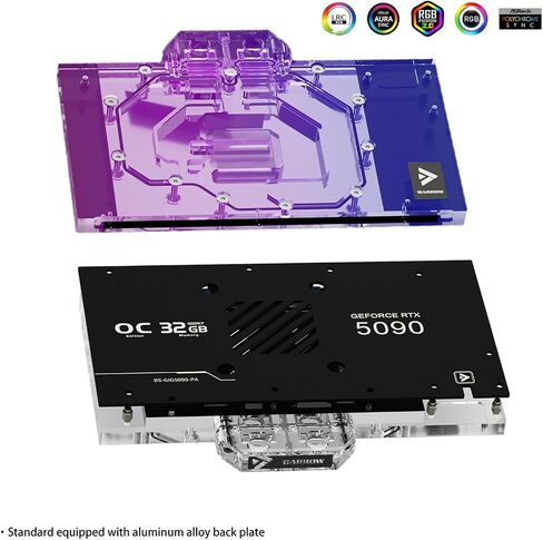 Barrow Copper GPU Water Block Compatible for Gigabyte RTX5090 D Gaimg/Windforce/Master, Full Coverage GPU Water Cooler Include Backplate, Liquid Cooling Graphics Card Water Cooling Block in Saudi Arabia