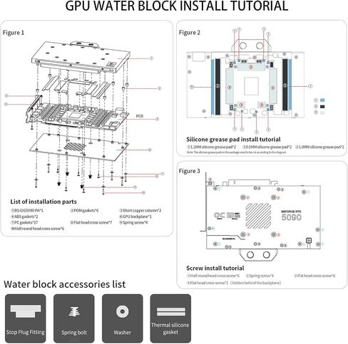 Barrow Copper GPU Water Block Compatible for Gigabyte RTX5090 D Gaimg/Windforce/Master, Full Coverage GPU Water Cooler Include Backplate, Liquid Cooling Graphics Card Water Cooling Block in Saudi Arabia