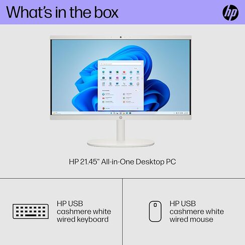 كمبيوتر مكتبي HP الكل في واحد مقاس 22 بوصة، شاشة FHD، Intel N200، ذاكرة الوصول العشوائي 8 جيجابايت، 256 جيجابايت SSD، Intel UHD Graphics، Windows 11 Home، 22-dg0012 (2024) (متجدد) in Saudi Arabia