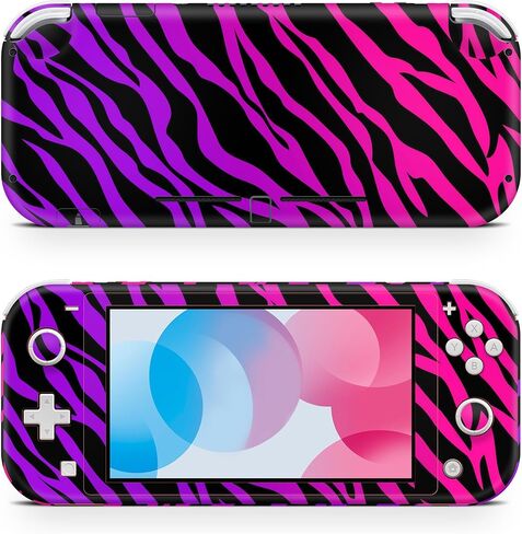 ملحقات ZOOMHITSKINS Switch Lite، متوافقة مع Switch Lite Skin، حمار وحشي نابض بالحياة أرجواني أرجواني وردي دازل ليوبارد أزرق فاتح، فينيل 3M، متين ومناسب، سهل التركيب، صنع في الولايات المتحدة الأمريكية in Saudi Arabia