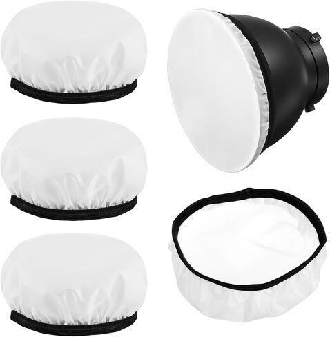 4pcs Light Diffuser 7"/18cm Soft White Lamp Diffuser Cover Light Cover Sock Lamp Shade Reflector for Studio Strobe Reflector in Saudi Arabia