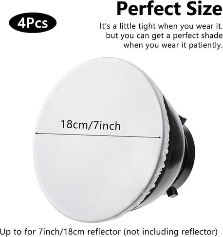4pcs Light Diffuser 7"/18cm Soft White Lamp Diffuser Cover Light Cover Sock Lamp Shade Reflector for Studio Strobe Reflector in Saudi Arabia