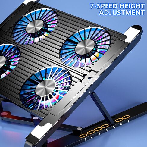 حامل تبريد للكمبيوتر المحمول مزود بمروحة تبريد للألعاب مزود بمروحة هادئة قابلة للطي وحامل كمبيوتر محمول مريح in Kuwait