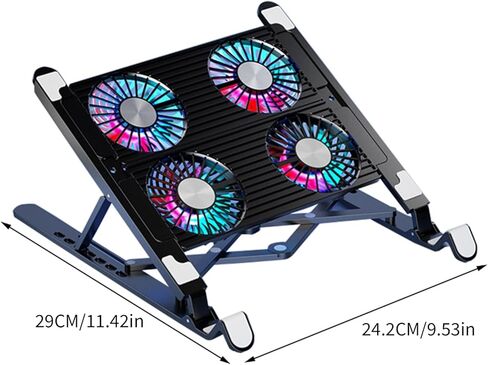 حامل تبريد للكمبيوتر المحمول مزود بمروحة تبريد للألعاب مزود بمروحة هادئة قابلة للطي وحامل كمبيوتر محمول مريح in Kuwait