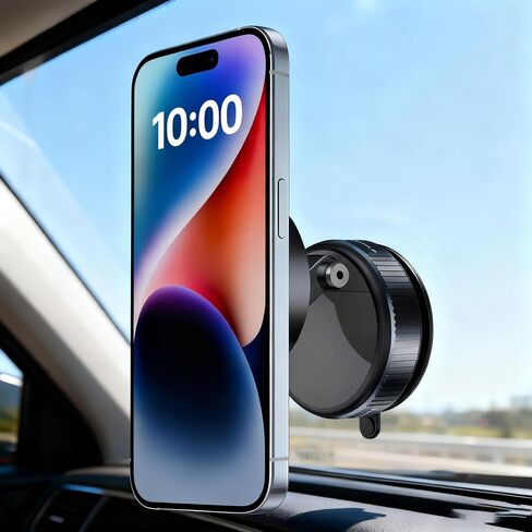 Magnetic Car Phone Mount with Strong Suction – 360° Adjustable Holder for All MagSafe & Magnetic Smartphones in Saudi Arabia