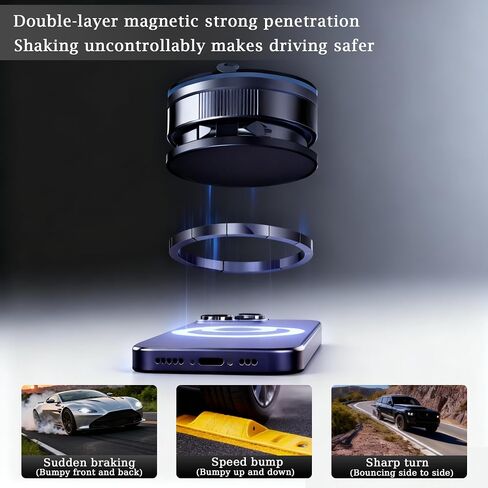 Magnetic Car Phone Mount with Strong Suction – 360° Adjustable Holder for All MagSafe & Magnetic Smartphones in Saudi Arabia