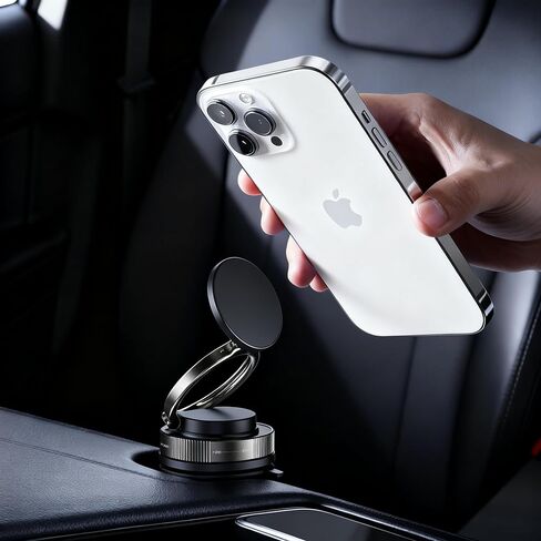 Magnetic Car Phone Mount with Strong Suction – 360° Adjustable Holder for All MagSafe & Magnetic Smartphones in Saudi Arabia