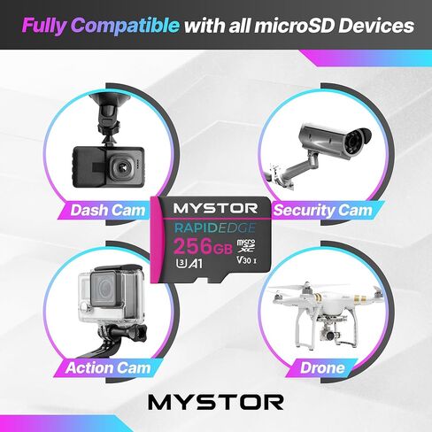 بطاقة ذاكرة Go Pro سعة 256 جيجابايت لـ Insta 360 X3، X4، X5، One RS، Ace، Ace Pro، بطاقة ذاكرة Go Ultra SD لكاميرا Action Cam Insta 360 Micro SD Storage 4K فئة تسجيل الفيديو 10، V30 in Kuwait