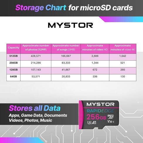 بطاقة ذاكرة Go Pro سعة 256 جيجابايت لـ Insta 360 X3، X4، X5، One RS، Ace، Ace Pro، بطاقة ذاكرة Go Ultra SD لكاميرا Action Cam Insta 360 Micro SD Storage 4K فئة تسجيل الفيديو 10، V30 in Kuwait