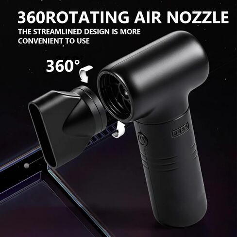 Compressed Air Duster-A Handy Super Power Electric Air Duster with Brushless Motor for Lower Noise and 3-Gear Adjustable Blower, Dust Blower for Computer, Keyboard, House, Outdoor and Car in Saudi Arabia