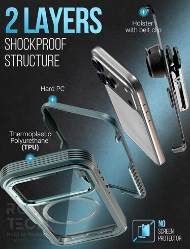 حافظة مصممة لهاتف iPhone 17 Pro Max مع حافظة بمشبك حزام، وغطاء نحيف بمسند متوافق مع شواحن Magsafe - حافظة هاتف لهاتف iPhone 17 Pro Max - أسود in Saudi Arabia