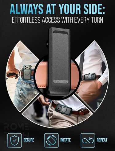 حافظة مصممة لهاتف iPhone 17 Pro Max مع حافظة بمشبك حزام، وغطاء نحيف بمسند متوافق مع شواحن Magsafe - حافظة هاتف لهاتف iPhone 17 Pro Max - أسود in Saudi Arabia