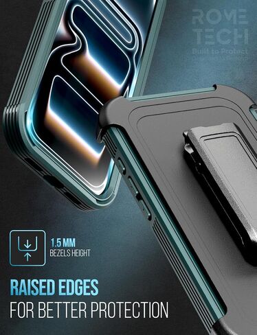 حافظة مصممة لهاتف iPhone 17 Pro Max مع حافظة بمشبك حزام، وغطاء نحيف بمسند متوافق مع شواحن Magsafe - حافظة هاتف لهاتف iPhone 17 Pro Max - أسود in Saudi Arabia