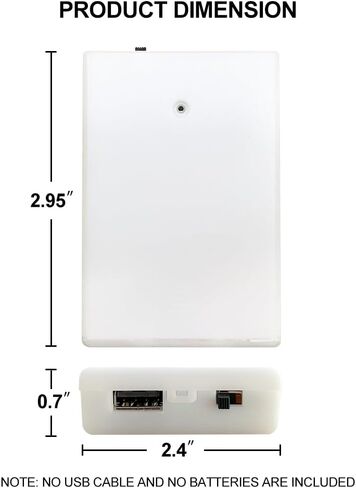 حامل بطاريات 3 AA مع مفتاح تشغيل/إيقاف منفذ USB، صندوق حامل بطاريات AA 3 × 1.5 فولت لسلسلة مصابيح LED DIY، لافتة نيون (أبيض، عبوة واحدة) in Saudi Arabia