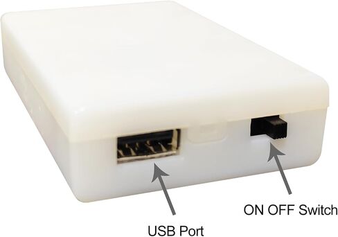 حامل بطاريات 3 AA مع مفتاح تشغيل/إيقاف منفذ USB، صندوق حامل بطاريات AA 3 × 1.5 فولت لسلسلة مصابيح LED DIY، لافتة نيون (أبيض، عبوة واحدة) in Saudi Arabia