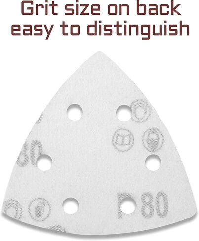 Triangle Sanding Pads 50pcs 3.5 Inch 60 Grit Oscillating Tool Woodworking Metal Sandpaper with 6 Holes Hook and Loop in Saudi Arabia