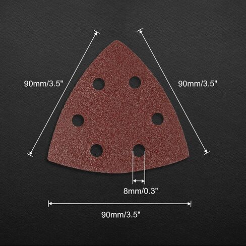 Triangle Sanding Pads 50pcs 3.5 Inch 60 Grit Oscillating Tool Woodworking Metal Sandpaper with 6 Holes Hook and Loop in Saudi Arabia
