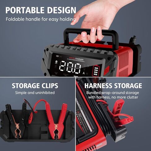 شاحن بطارية 26-AMP ، شاحن السيارات التلقائي الذكي الذكي 6V/12V/24V ، وصيانة للبطارية ، وشاحن دسمة للسيارة ، والدراجة النارية ، والقوارب ، والتحضير الرصاص ، والليثيوم ، و LifePo4 بطارية in Kuwait