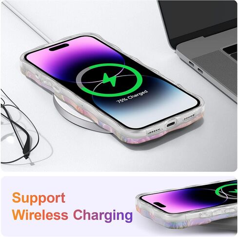 حافظة EYZUTAK لهاتف iPhone 17 Pro Max، لوحة زيتية ملونة مطبوعة على شكل زهرة ليزر لامعة نمط لطيف مجعد حافة مموجة غطاء هاتف رائع حافظة واقية متينة من مادة TPU للفتيات والنساء باللون الأخضر in Kuwait