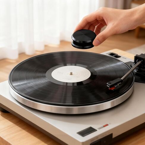 Black Record Weight Stabilizer 312g (11oz) Low Profile Deisgn Vinyl Weight LP Disc Stabilizer Turntable Weight Clamps for Record Player with Soft Base Pad in Saudi Arabia