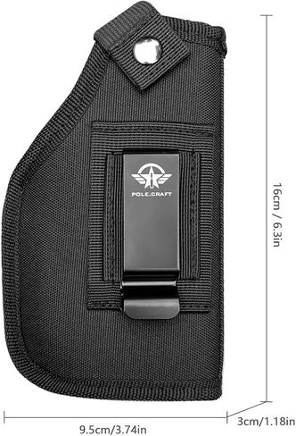POLE.CRAFT Holster For Pistol with Laser Light Fit: Glock 19 19X 25 44 45⎜Glock 43 43X⎜Sig Sauer P365 /P365 SAS with TLR6 & CT Laser Light -Inside⎜Outside waistband Carry -Mag Pouch- Right ⎸ Left Hand in Kuwait