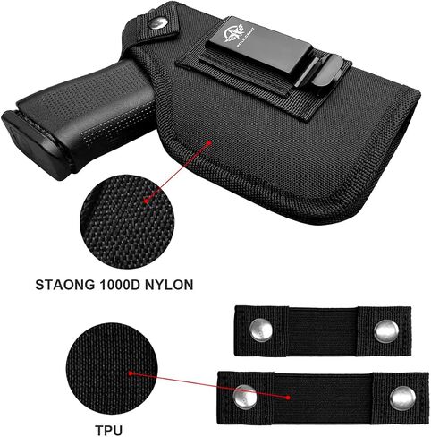 POLE.CRAFT Holster For Pistol with Laser Light Fit: Glock 19 19X 25 44 45⎜Glock 43 43X⎜Sig Sauer P365 /P365 SAS with TLR6 & CT Laser Light -Inside⎜Outside waistband Carry -Mag Pouch- Right ⎸ Left Hand in Kuwait