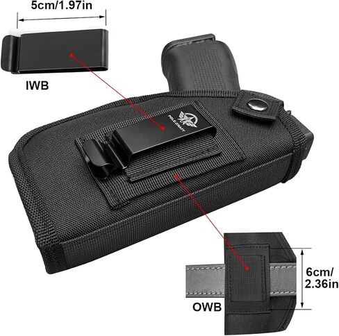 POLE.CRAFT Holster For Pistol with Laser Light Fit: Glock 19 19X 25 44 45⎜Glock 43 43X⎜Sig Sauer P365 /P365 SAS with TLR6 & CT Laser Light -Inside⎜Outside waistband Carry -Mag Pouch- Right ⎸ Left Hand in Kuwait
