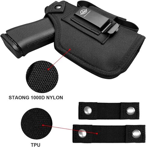POLE.CRAFT Holster For Pistol with Laser Light Fit: Glock 19 19X 25 44 45⎜Glock 43 43X⎜Sig Sauer P365 /P365 SAS with TLR6 & CT Laser Light -Inside⎜Outside waistband Carry -Mag Pouch- Right ⎸ Left Hand in Kuwait