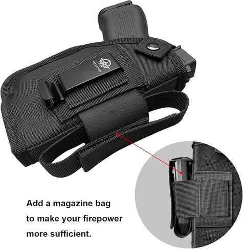 POLE.CRAFT Holster For Pistol with Laser Light Fit: Glock 19 19X 25 44 45⎜Glock 43 43X⎜Sig Sauer P365 /P365 SAS with TLR6 & CT Laser Light -Inside⎜Outside waistband Carry -Mag Pouch- Right ⎸ Left Hand in Kuwait