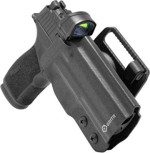 GRITR OWB Kydex Sig Sauer P365-XMACRO حافظة مسدس مفتوحة للرجال والنساء مع قطع بصري، الجزء السفلي مفتوح، حلقات حزام قابلة للتعديل، تناسب ملحقات Safariland QLS/G-Code RTI - خيارات اليد اليمنى/اليسرى in Saudi Arabia