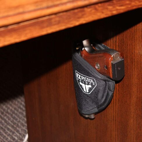 Adhesive Handgun Holster Organizer Gun Safe, Car, Desk, Carpet-Firearm Protection w Nylon Padded Interior, Full Size, 9mm in Saudi Arabia