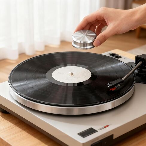 Black Record Weight Stabilizer 312g (11oz) Low Profile Deisgn Vinyl Weight LP Disc Stabilizer Turntable Weight Clamps for Record Player with Soft Base Pad in Saudi Arabia