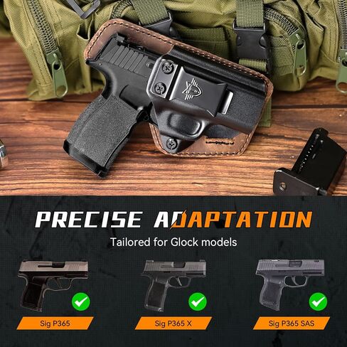 حافظة IWB متوافقة مع Sig P365 / P365 SAS / P365 X Kydex حافظة جلدية هجينة حافظة مسدس مخفية للملحق داخل حزام الخصر باليد اليمنى (SigP365/P365SAS/P365X) in Kuwait