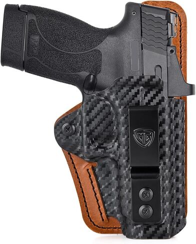 M&P Shield/Plus Holster with Comfort Foam Pad, IWB Kydex and Leather Hybrid Holster for Smith and Wesson M&P Shield 9mm/40, S&W M&P Shield Plus Pistol, Appendix Carry Holster for Concealed Carry in Saudi Arabia